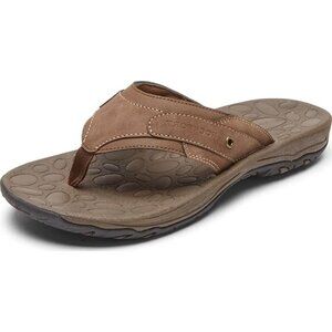 Rockport Mens Hayes Faux Leather Slip-on Flip-Flops